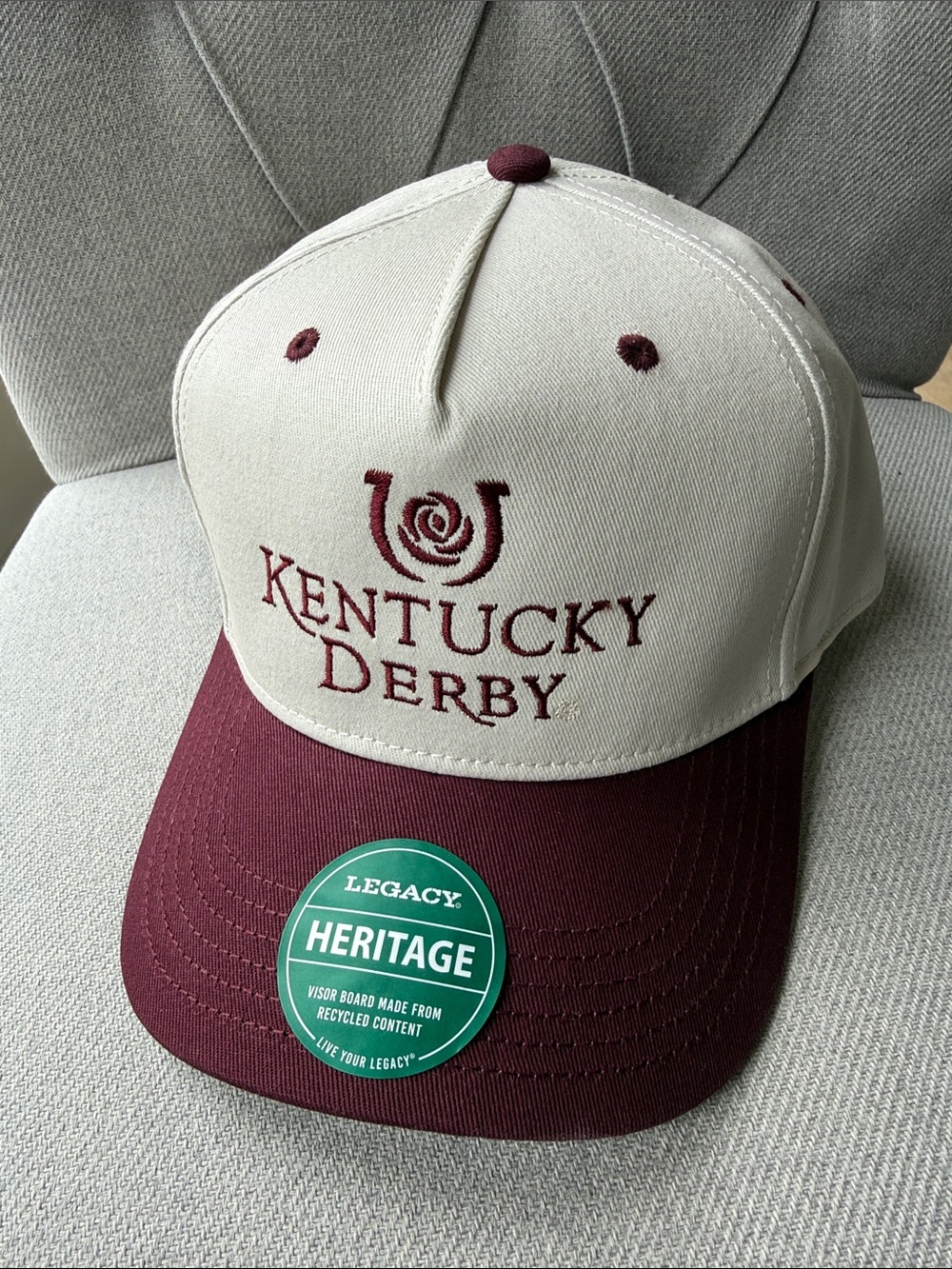 Legacy Kentucky Derby Two-Tone Beige and Maroon Baseball Cap